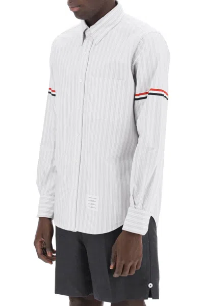 Thom Browne Oxford Shirt With Striped Grosgrain Band In White