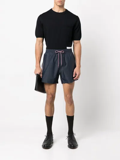 Thom Browne Drawcord Waistband Rugby Shorts In Blue