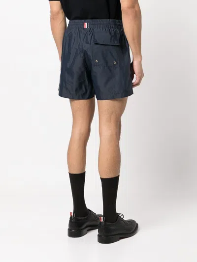 Thom Browne Drawcord Waistband Rugby Shorts In Blue