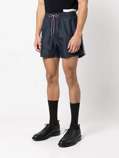 Thom Browne Drawcord Waistband Rugby Shorts In Blue