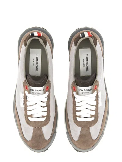 Thom Browne Woman Sneakers Light Grey Size 8 Leather In Multi