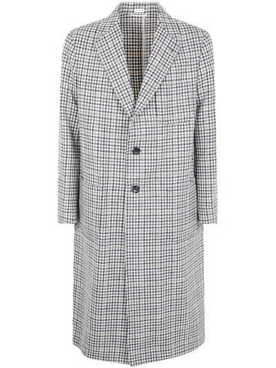 Thom Browne Unconstructed Elongated Coat Check Hunting Tweed In Gray