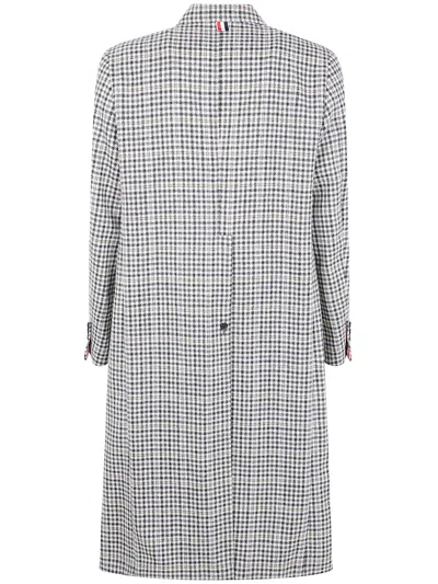 Thom Browne Unconstructed Elongated Coat Check Hunting Tweed In Gray