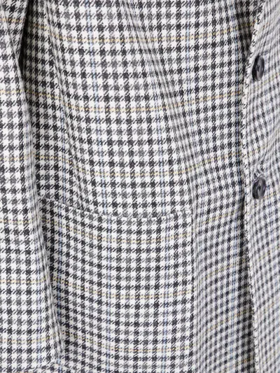 Thom Browne Unconstructed Elongated Coat Check Hunting Tweed In Gray