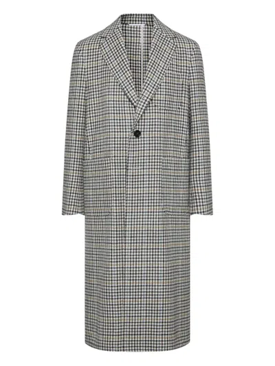 Thom Browne Unconstructed Elongated Coat Check Hunting Tweed In Gray