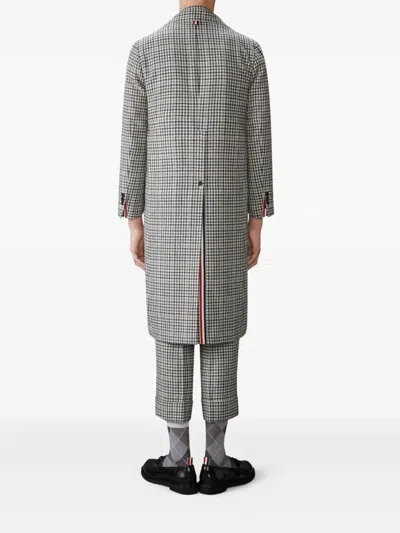 Thom Browne Unconstructed Elongated Coat Check Hunting Tweed In Gray