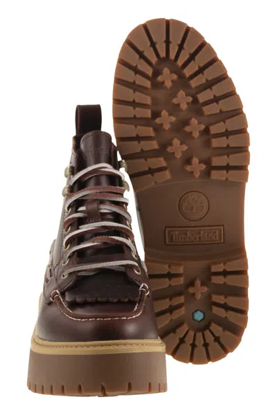 Timberland Stone Street Platform Hiking Boot In Burgundy