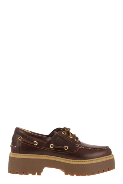 Timberland Stone Street Boat Shoe In Red