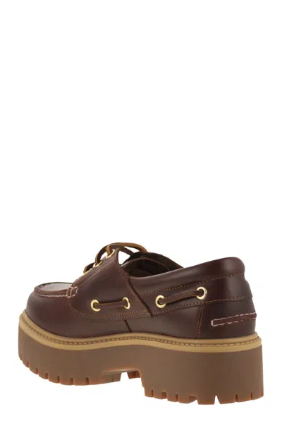 Timberland Stone Street Boat Shoe In Red
