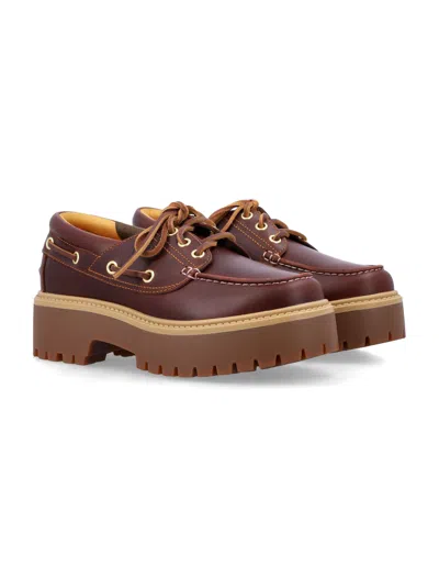 Timberland Stone Street Boat Shoe In Red