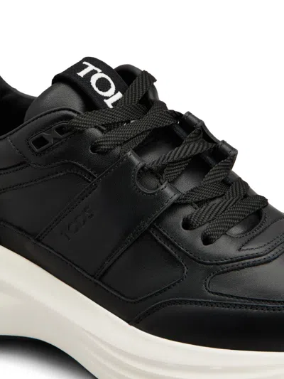 Tod's Leather And Technical Fabric Sneakers In Black