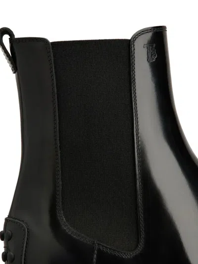 Tod's Janeiro Gomma Leather Chelsea Boots In Black