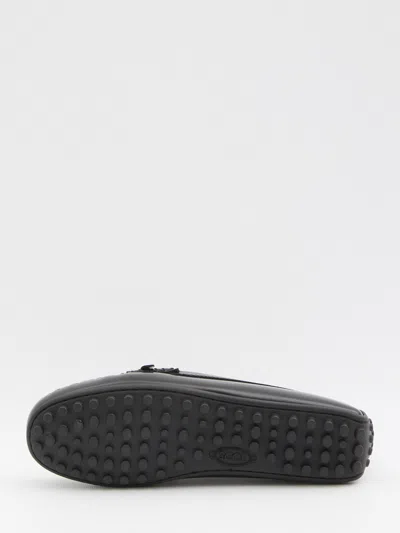 Tod's Urban Brushed Leather Loafers With Decorative Strap