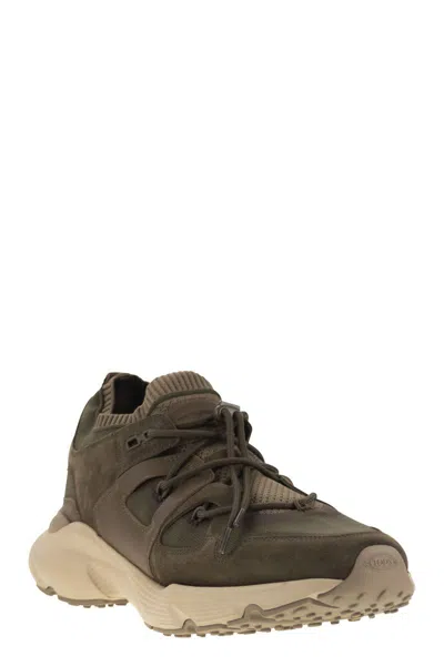 Tod's Sneakers In Leather And Technical Fabric In Multi
