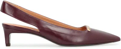 Tod's Pointed Toe Kitten Heel Slingback Pump In Burgundy