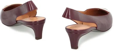 Tod's Pointed Toe Kitten Heel Slingback Pump In Burgundy