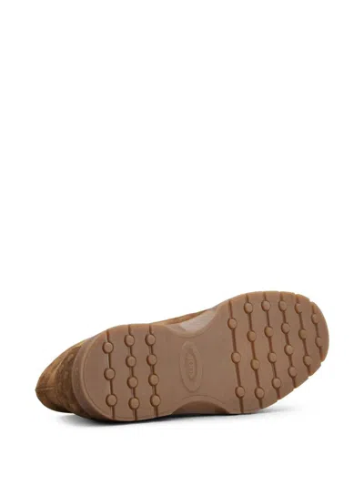 Tod's Leather Ankle Boots Suitable For Desert Terrain In Burgundy