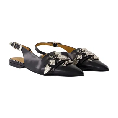 Toga Buckle-embellished Slingback Mules In Black