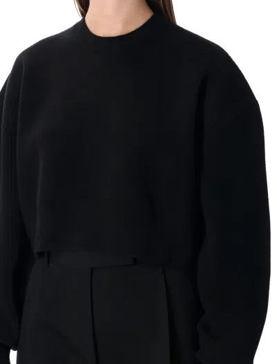 Tom Ford Black Wool And Cashmere Cropped Sweater In Black