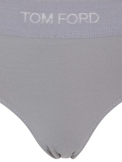 Tom Ford Seamless Elastic Waistband Boy Shorts In Gray