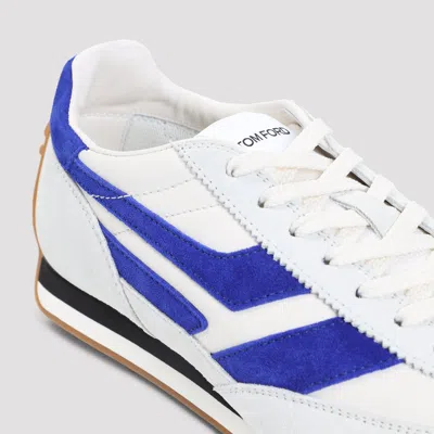 Tom Ford Mesh And Suede-trimmed Leather Sneakers In Multi
