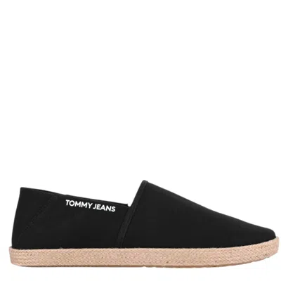 Tommy Hilfiger Black Recycled Cotton Sneakers In Black