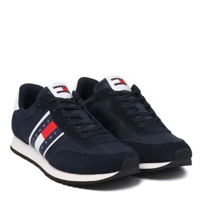 Tommy Hilfiger Black Recycled Polyester Sneakers In Blue