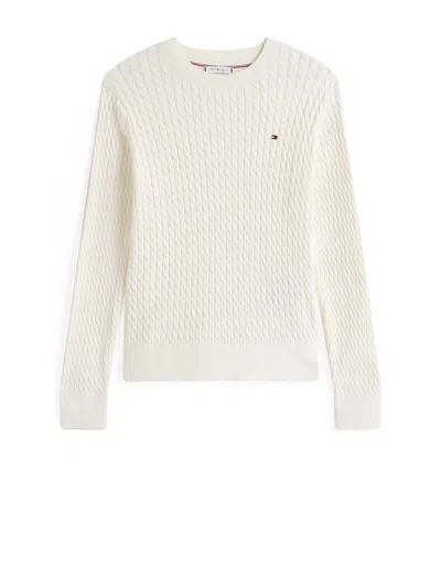 Tommy Hilfiger Knitted Jersey In Ivory White In White