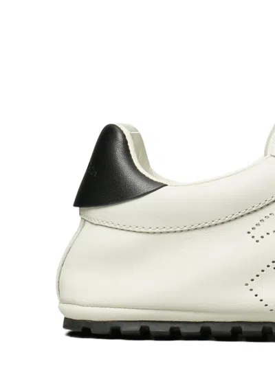 Tory Burch Perforated Leather Sneakers In White