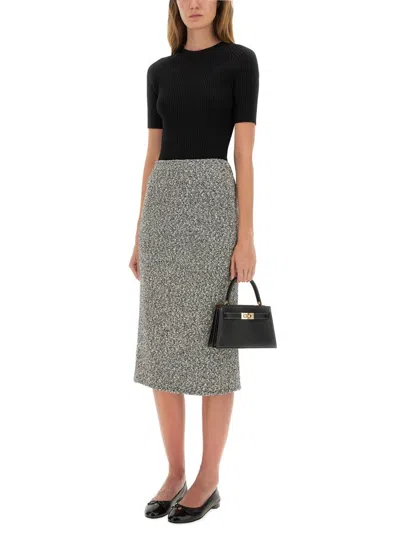 Tory Burch Ribbed Short-sleeve Pullover With Ties And Open Back In Black