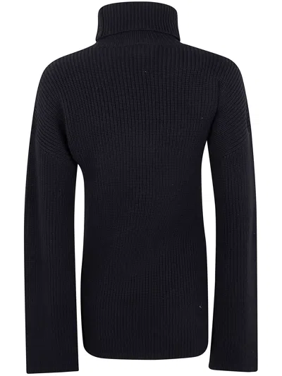 Totême Ribbed-knit Wool Turtleneck Sweater In Black