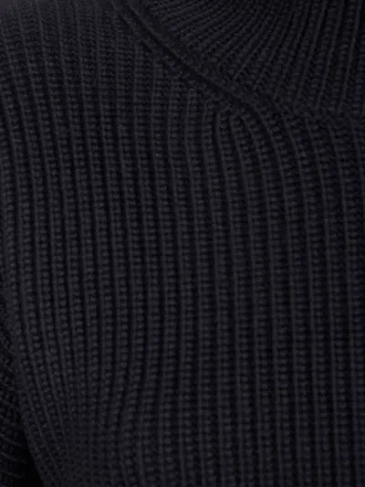 Totême Ribbed-knit Wool Turtleneck Sweater In Black