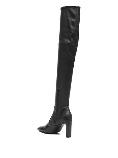 Totême Toteme Square Toe Leather Boots In Black