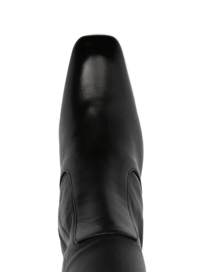 Totême Toteme Square Toe Leather Boots In Black