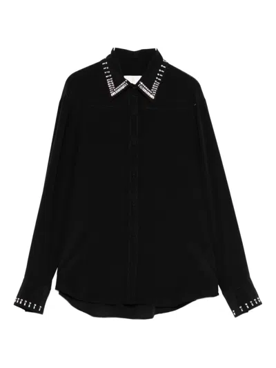 Trame Auree Embellished Long-sleeve Shirt In Black