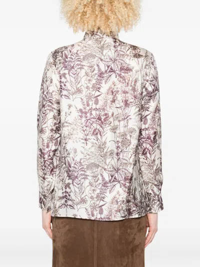 Trame Auree Printed Silk Shirt In Neutral