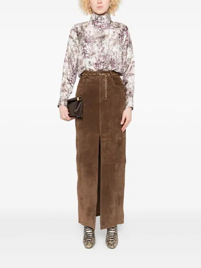 Trame Auree Printed Silk Shirt In Neutral
