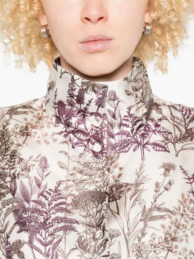Trame Auree Printed Silk Shirt In Neutral