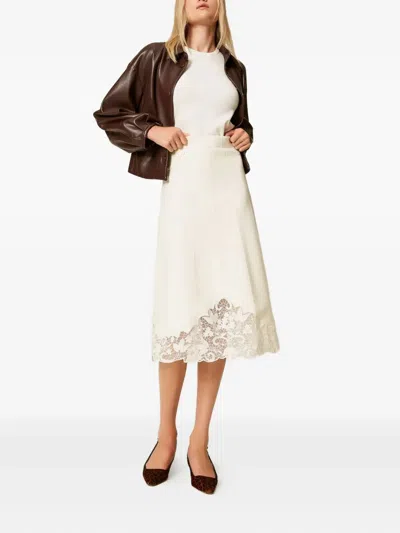 Twinset Tailored Collection Of Skirts With Feminine Silhouettes In White