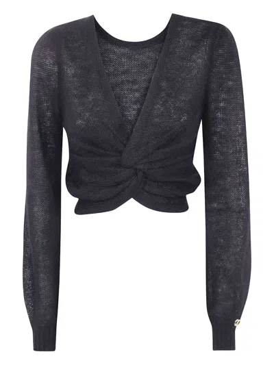 Twinset Twin-set Black Wool-blend Clothing Sweaters In Gray