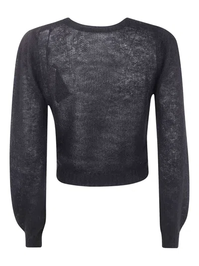 Twinset Twin-set Black Wool-blend Clothing Sweaters In Gray