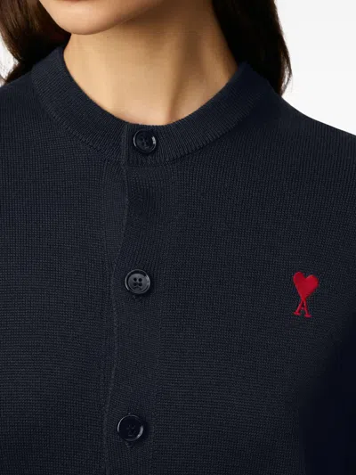 Ami Alexandre Mattiussi Wool Cardigan With Round Neck And Long Sleeves