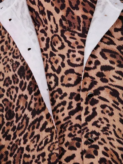 Twinset Twin-set Cropped Leopard Print Jacket With Button-down Front In Animal Print