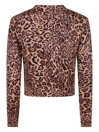 Twinset Twin-set Cropped Leopard Print Jacket With Button-down Front In Animal Print