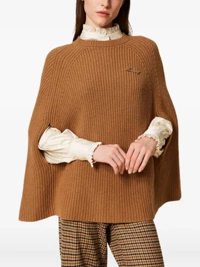 Twinset Ribbed Jewel-embellished Cape