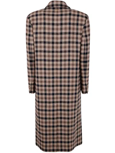 Twinset Twin-set Classic Check Coat In Multi
