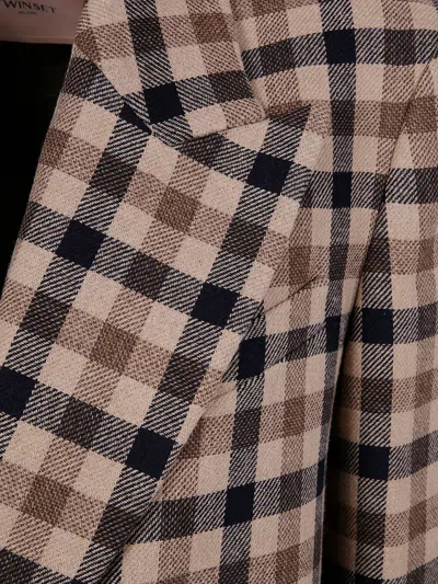 Twinset Twin-set Classic Check Coat In Multi