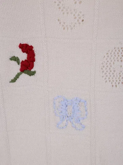 Twinset Treeblend Wool Yarn Sweater With Embroidery