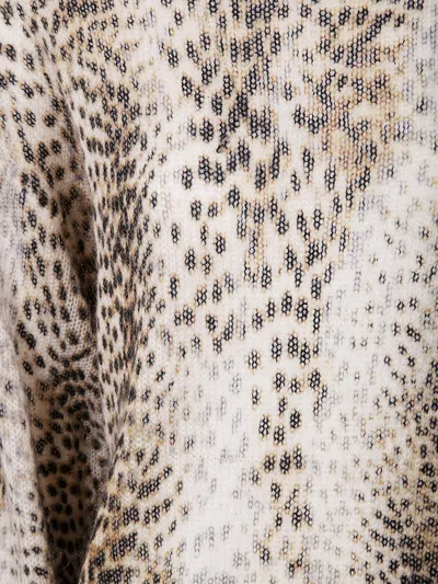 Twinset Twin-set Round Neck Sweater Print In Brown