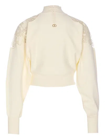 Twinset Knit Sweaters With Varied Textures And Designs In Nude